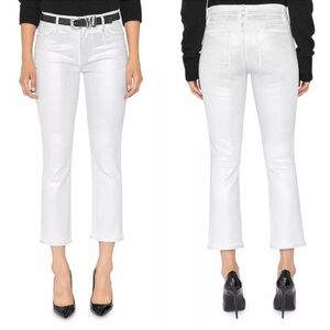 Frame Chrome Blanc Coated Le Crop Mini Boot Jeans